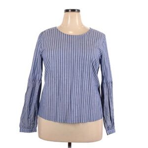 a new day | Stripped Blue White Back Tie Top